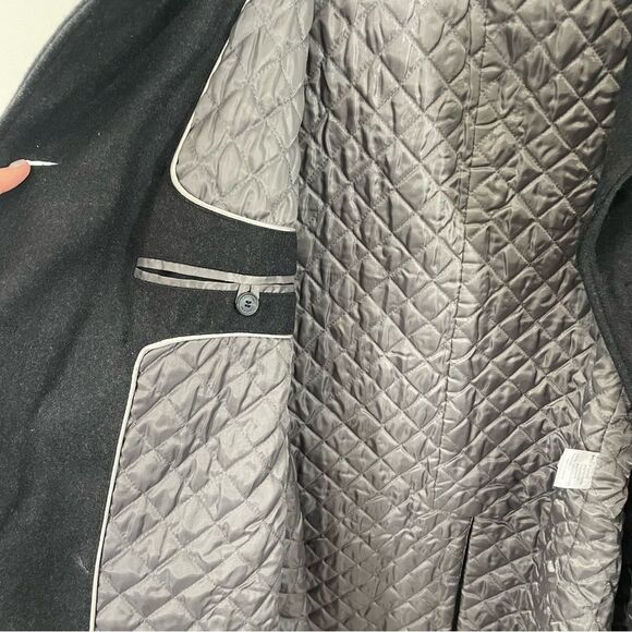 Calvin Klein Men’s Double Breasted Wool Peacoat Size LARGE Charcoal Grey - Picture 10 of 12